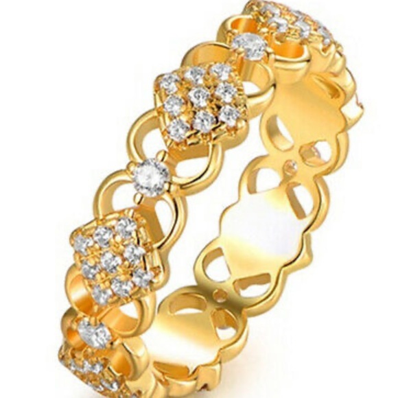 New 18k gold plated diamond ring - Picture 3 of 4